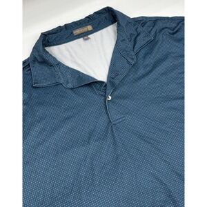 Peter‎ Millar Men's XXL Summer Comfort Polyester Blue Polka Dot Polo